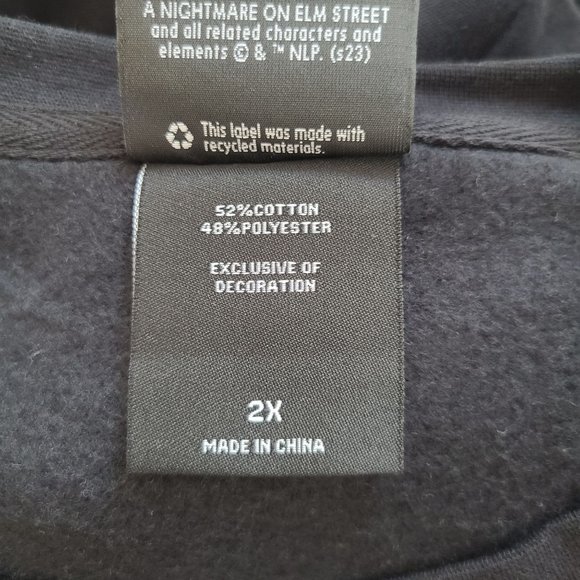 A Nightmare On Elm Street Halloween Lace Up Crewneck Sweater Plus Size 2X - Picture 5 of 6